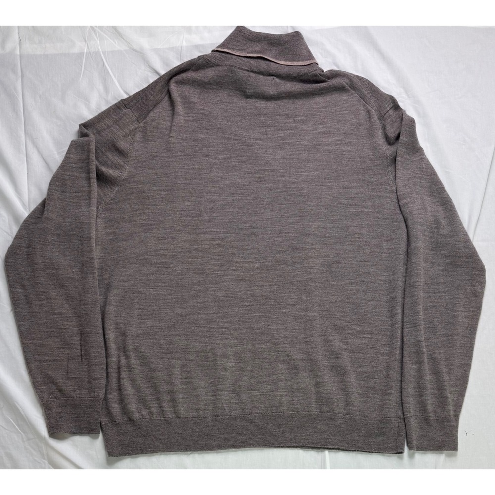 Stafford Mens Taupe 100% Merino Wool Mock Neck Sweater XXL 2XL Outdoor - Picture 10 of 11